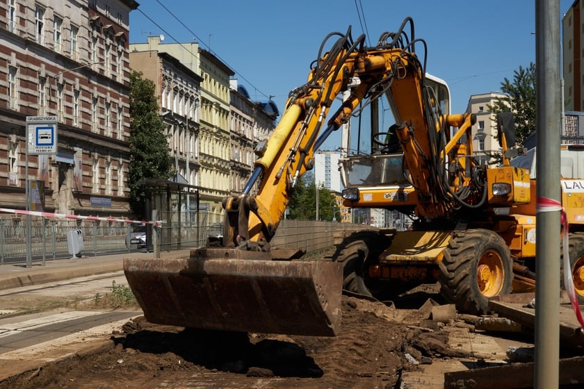 Remont torowiska na skrzyżowaniu Grabiszyńskiej i Zaporoskiej