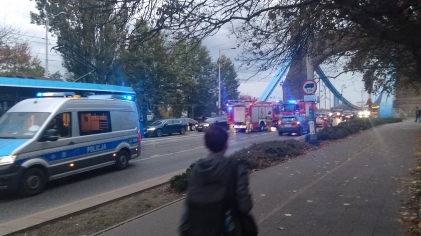 Tramwaj zderzył się z autem na placu Grunwaldzkim. Na zdjęciu miejsce zdarzenia