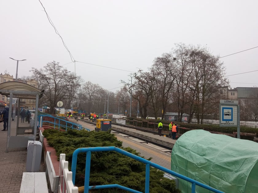 Remont torowiska w Leśnicy - listopad 2022