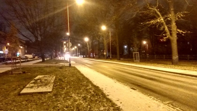 Pierwszy śnieg tej zimy we Wrocławiu