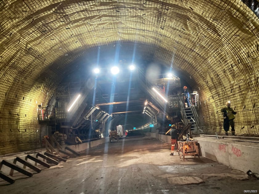 Na zdjęciu budowa tunelu na  S3