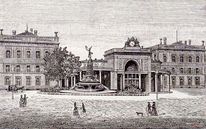 Na zdjęciu Dworzec Świebodzki we Wrocławiu, 1870-1880
