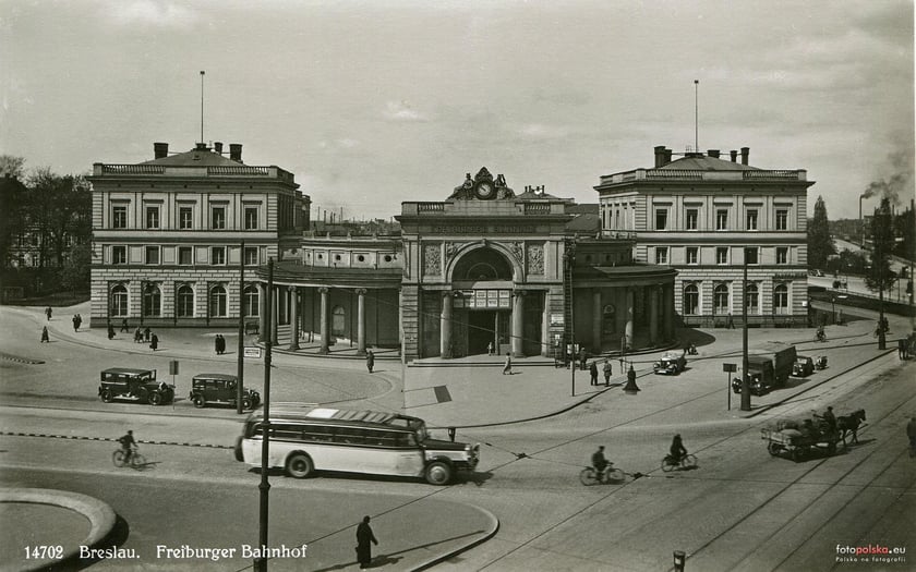 Na zdjęciu Dworzec Świebodzki we Wrocławiu, 1932-37