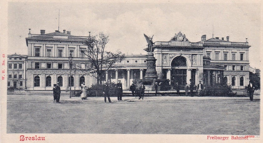 Na zdjęciu Dworzec Świebodzki we Wrocławiu, 1895-1903
