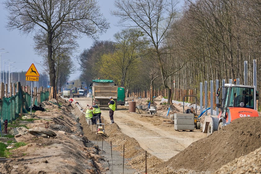 Przebudowa ulicy Kosmonautów w kwietniu 2023 r.