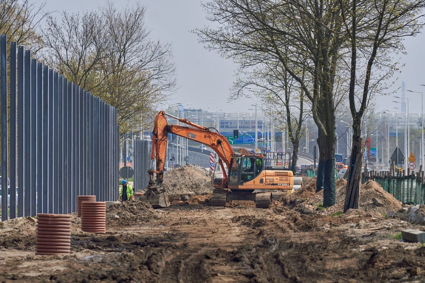 Przebudowa ulicy Kosmonautów w kwietniu 2023 r.