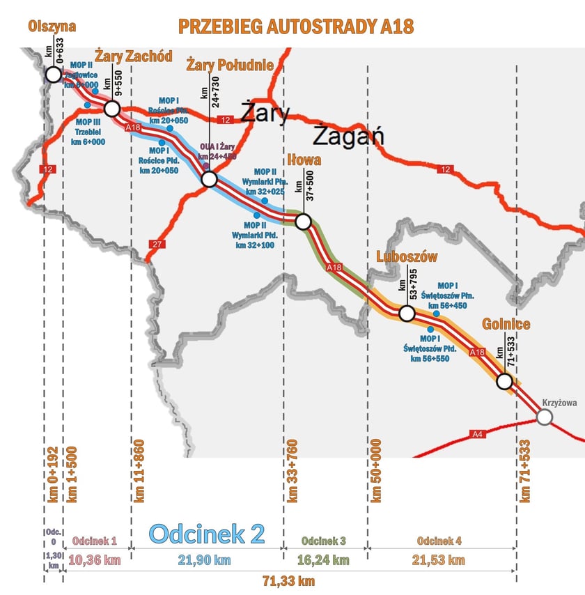 Budowa A18. Odcinek nr 4