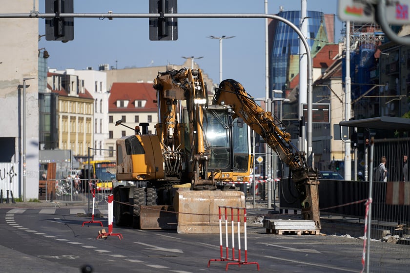 Ulica Kazimierza Wielkiego rano w pierwszy dzień roboczy remontu&nbsp;&nbsp;