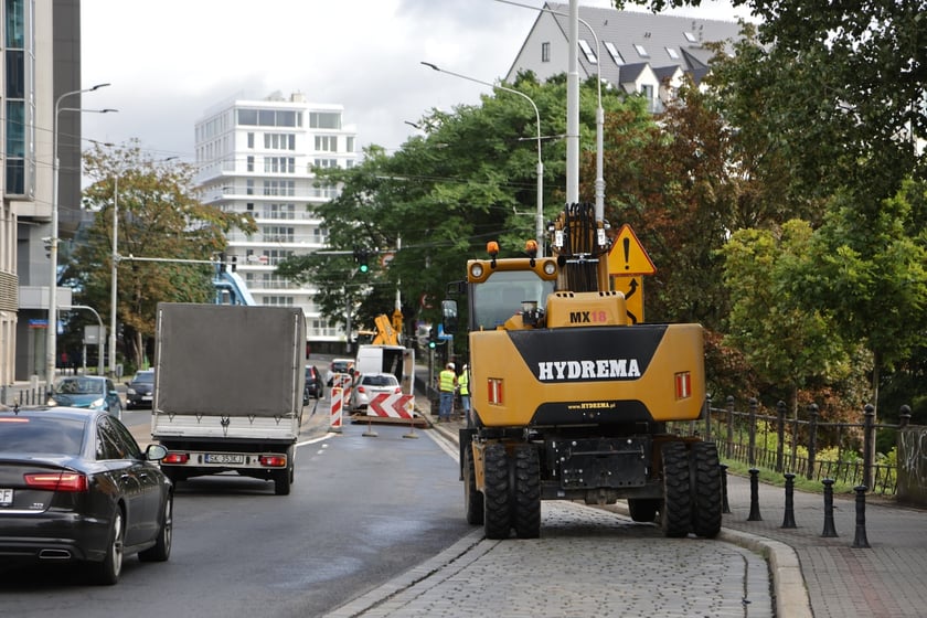 Remont w rejonie placu Jana Pawła II, 7 sierpnia 2023