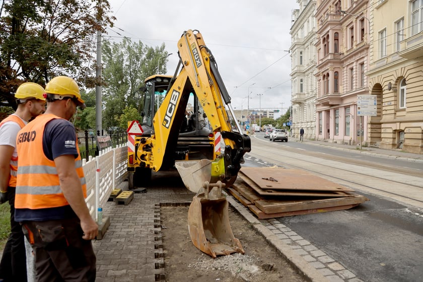 Remont w rejonie placu Jana Pawła II, 7 sierpnia 2023