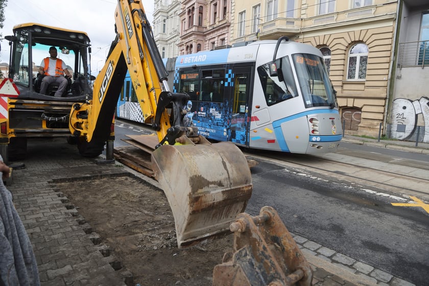 Remont w rejonie placu Jana Pawła II, 7 sierpnia 2023