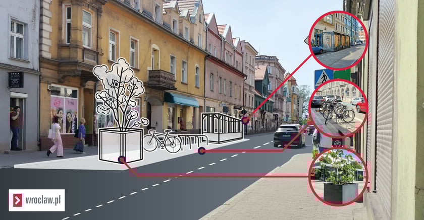 Na ul. Średzkiej pojawi się zieleń, stojaki na rowery, miejsca postojowe dla samochodów oraz ogródki letnie.