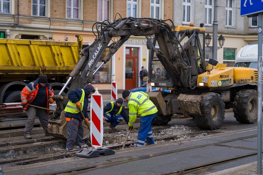 Remont torów na placu Bema, 13.01.2024