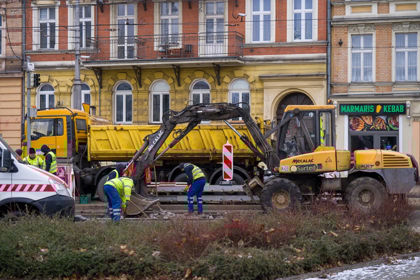 Remont torów na placu Bema, 13.01.2024