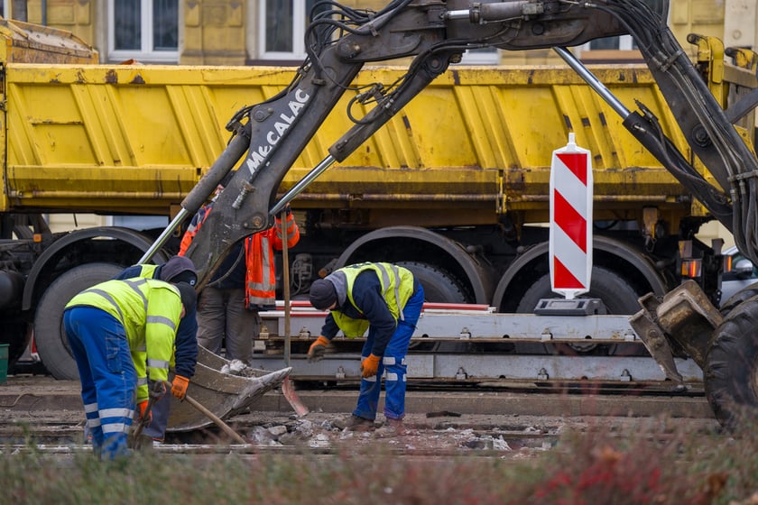 Remont torów na placu Bema, 13.01.2024