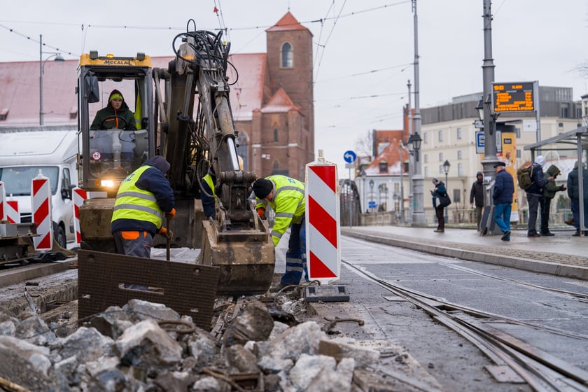 Remont torów na placu Bema, 13.01.2024