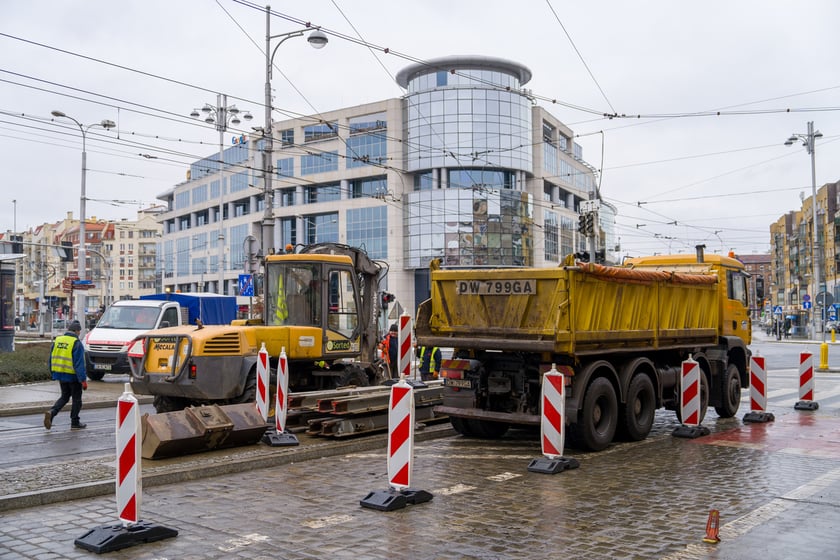 Remont torów na placu Bema, 13.01.2024