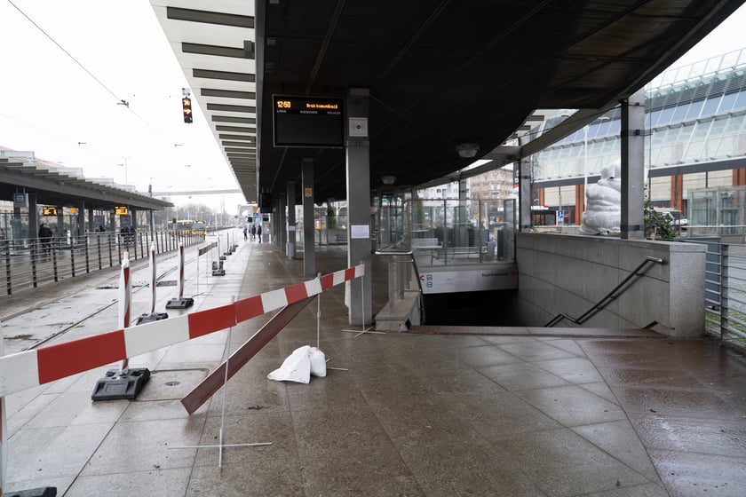 Remont torów na placu Grunwaldzkim, 14.01.2024