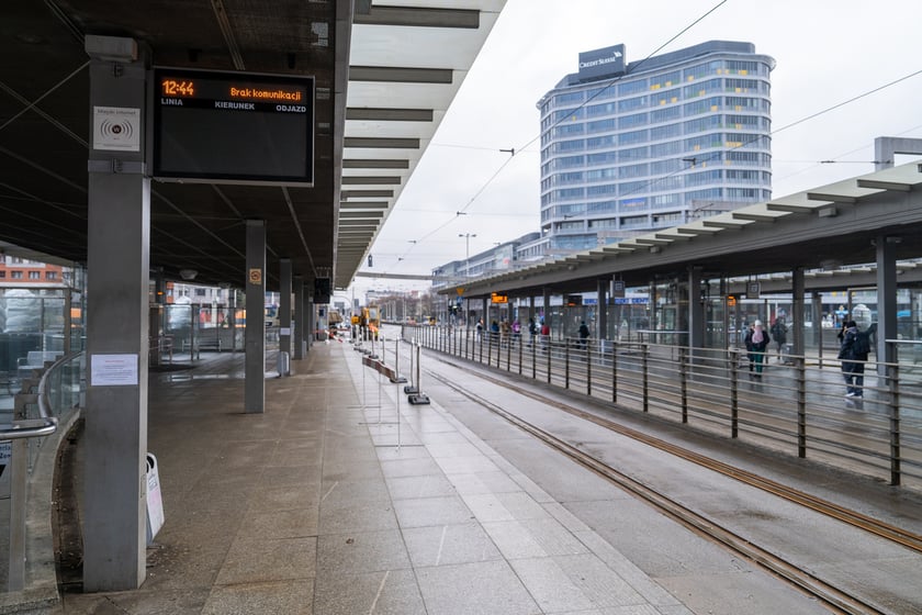 Remont torów na placu Grunwaldzkim, 14.01.2024