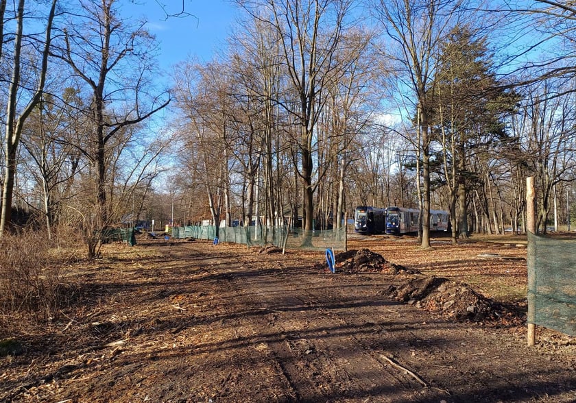 Droga ziemna wzdłuż skarpy, która zamieni się w część Promenady Krzyckiej