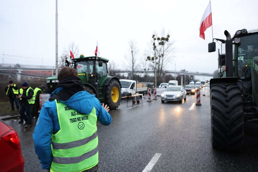 Strajk rolników - Wrocław - 12 lutego - al. Jana III Sobieskiego