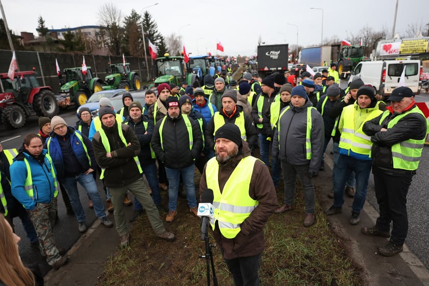 Strajk rolników - Wrocław - 12 lutego - al. Jana III Sobieskiego