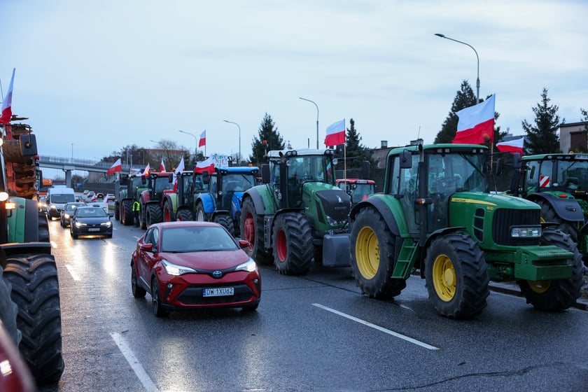 Strajk rolników - Wrocław - 12 lutego - al. Jana III Sobieskiego