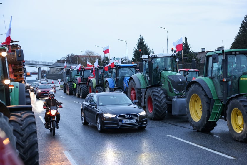 Strajk rolników - Wrocław - 12 lutego - al. Jana III Sobieskiego