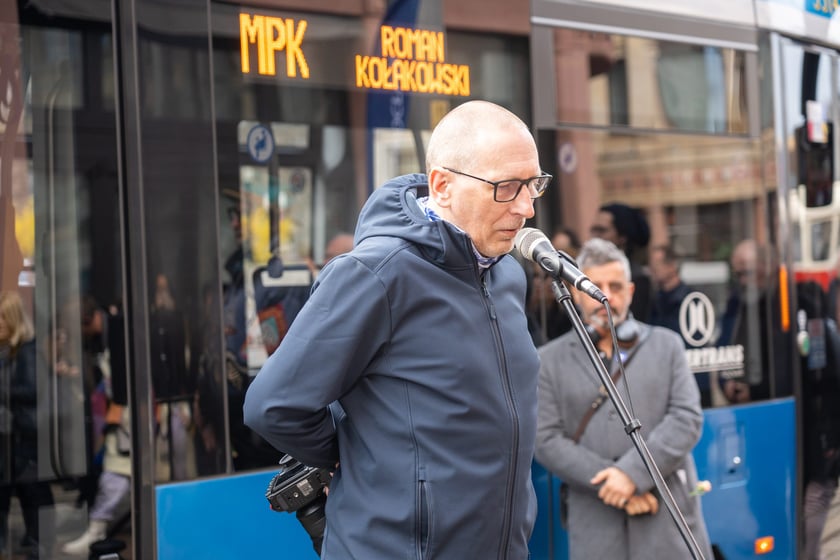 Uroczyste nadanie imienia Romana Kołakowskiego tramwajowi MPK Wrocław, 23 marca 2024