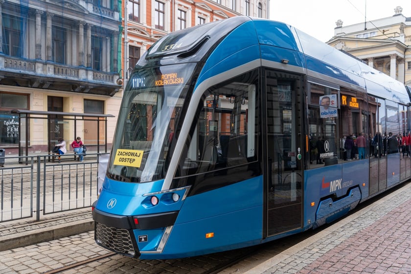 Uroczyste nadanie imienia Romana Kołakowskiego tramwajowi MPK Wrocław, 23 marca 2024