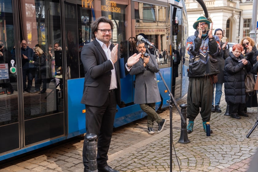 Uroczyste nadanie imienia Romana Kołakowskiego tramwajowi MPK Wrocław, 23 marca 2024