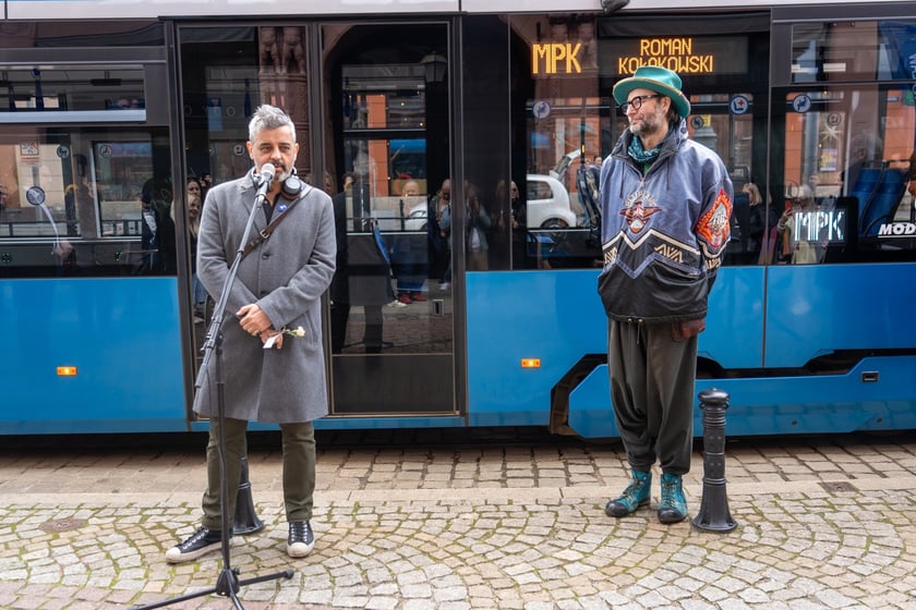 Uroczyste nadanie imienia Romana Kołakowskiego tramwajowi MPK Wrocław, 23 marca 2024
