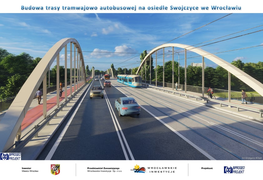 Wizualizacja trasy autobusowo-tramwajowej na Swojczyce