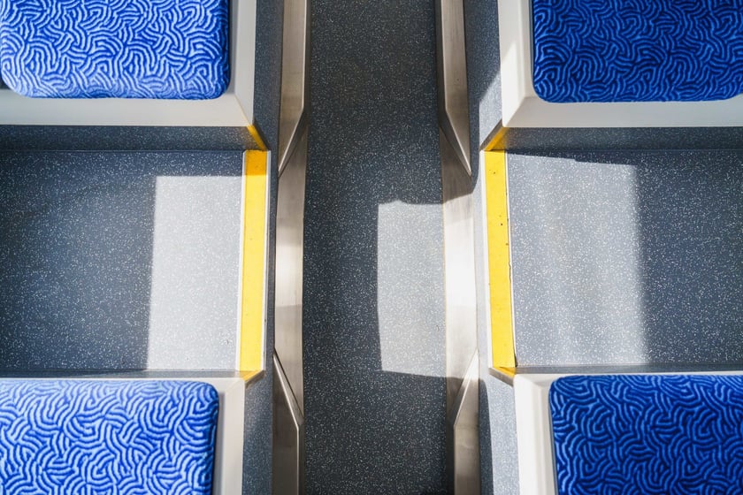 Wnętrze Pesy Twist 146N o numerze 3401 - pierwszego tego typu tramwaju w MPK Wrocław.