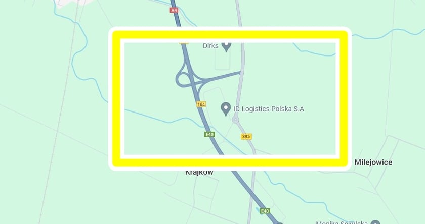 Powiększ obraz: Oznaczenie budowy rond przy Wrocław Wschód