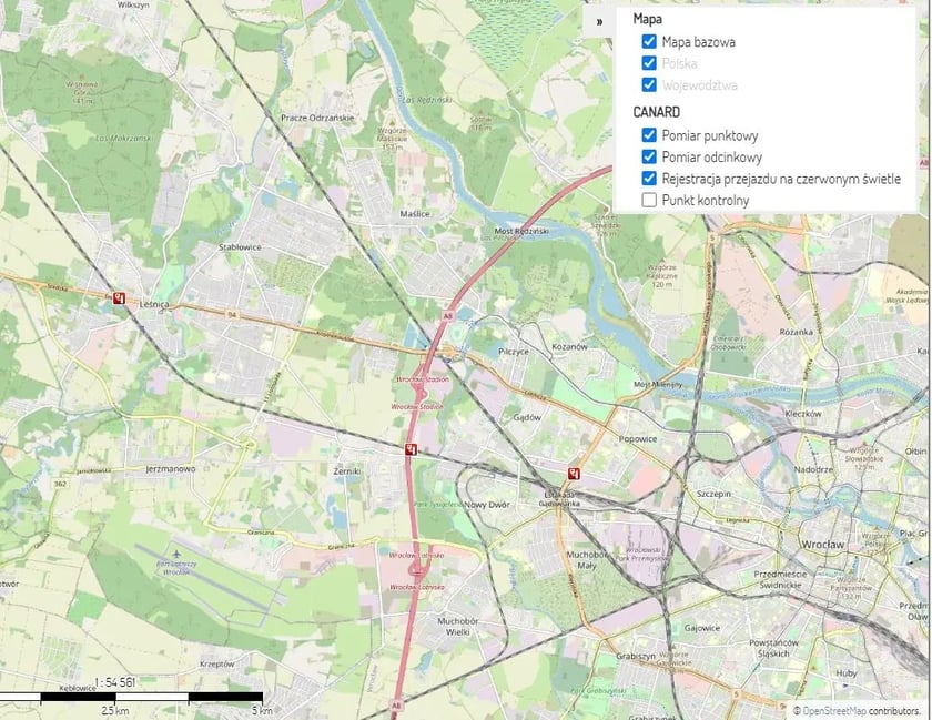 Ż&oacute;łte kamery, system RedLight i CANRAD, gdzie są we Wrocławiu. Lista miejsc.
na dw&oacute;ch przejazdach kolejowo-drogowych:

ul. Szczecińska
ul. Średzka
