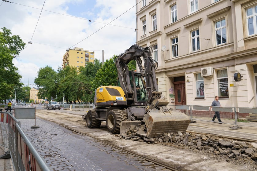 Remont torowiska na ulicy Szczytnickiej
