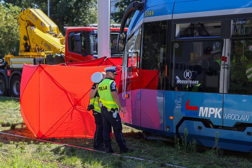 Ulica Popowicka - miejsce tragicznego wypadku, w którym pod kołami tramwaju zginął rowerzysta