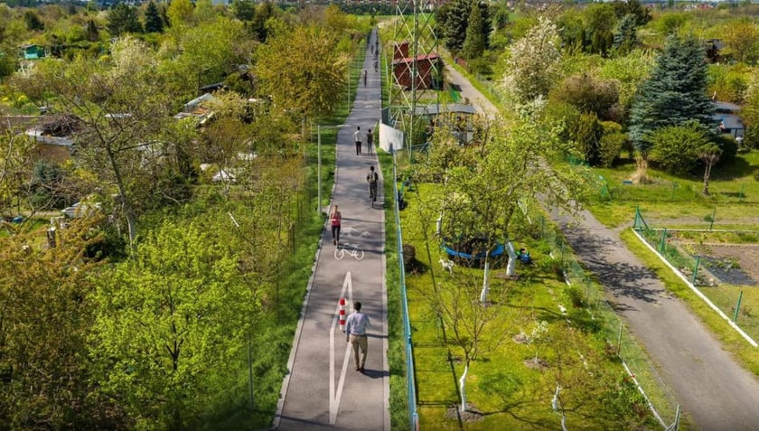 Wizualizacja ścieżki do mostu na Muchoborze Małym, 5 września 2024