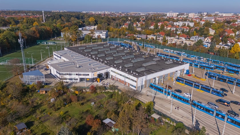 Przebudowana zajezdnia Borek z lotu ptaka