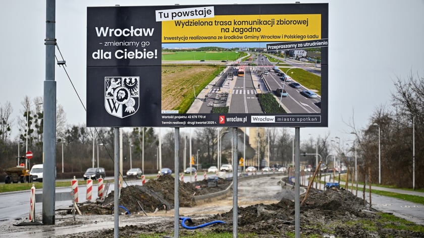 Budowa buspasa na Jagodno - zdjęcie archiwalne
