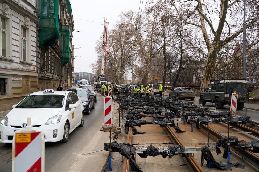 Remont torowiska na Podwalu