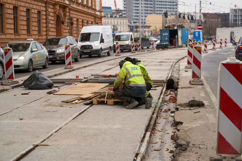 Remont torowiska na Podwalu