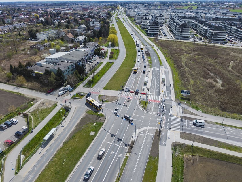 Trasa autobusowa na Jagodno już niemal gotowa. Zdjęcie z lotu ptaka