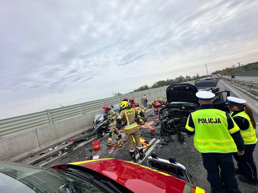 Wypadek na WOW między Blizanowicami a Siechnicami