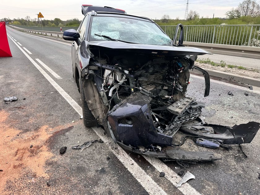 Wypadek na WOW między Blizanowicami a Siechnicami
