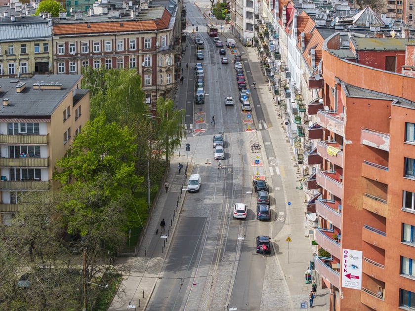 Ulica Kościuszki z lotu ptaka