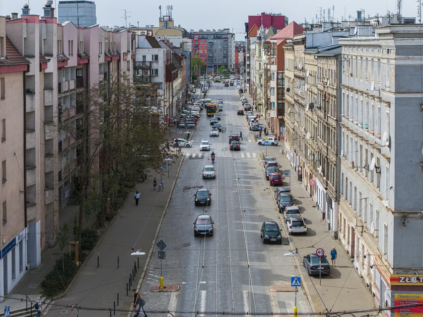 Ulica Kościuszki z lotu ptaka