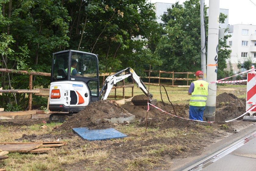 Budowa mijanki na ulicy Przyjaźni