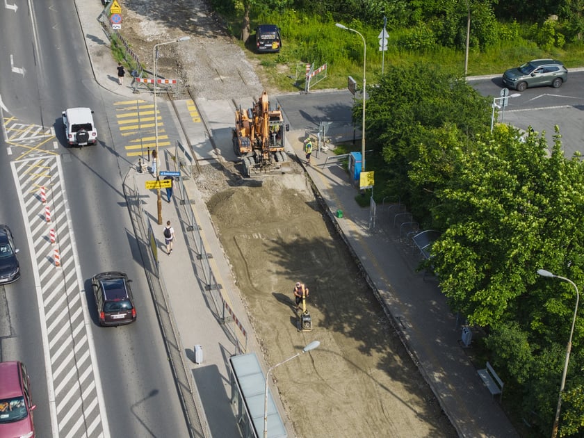 Remont torowiska na ulicy Kosmonautów